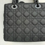 Christian Dior Medium Lady Dior Black Ultramatte Calfskin with Black Hardware #OSLL-1 - Image 5