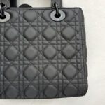 Christian Dior Medium Lady Dior Black Ultramatte Calfskin with Black Hardware #OSLL-1 - Image 6
