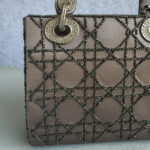Christian Dior Vintage Lady Dior Mini Grey Satin with Silver Hardware #OUUU-1 - Image 6