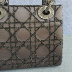 Christian Dior Vintage Lady Dior Mini Grey Satin with Silver Hardware #OUUU-1 - Image 7