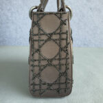 Christian Dior Vintage Lady Dior Mini Grey Satin with Silver Hardware #OUUU-1 - Image 9