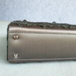 Christian Dior Vintage Lady Dior Mini Grey Satin with Silver Hardware #OUUU-1 - Image 10