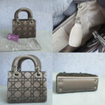 Christian Dior Vintage Lady Dior Mini Grey Satin with Silver Hardware #OUUU-1 - Image 2