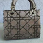Christian Dior Vintage Lady Dior Mini Grey Satin with Silver Hardware #OUUU-1 - Image 5