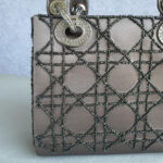Christian Dior Vintage Lady Dior Mini Grey Satin with Silver Hardware #OUUU-1 - Image 3