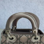 Christian Dior Vintage Lady Dior Mini Grey Satin with Silver Hardware #OUUU-1 - Image 16