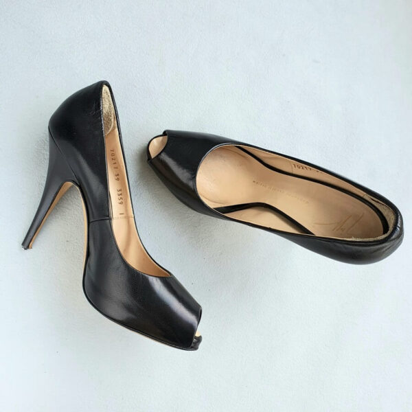 Giuseppe Zanotti Peeptoe Size39 Black Leather Shoes #OKCT-67