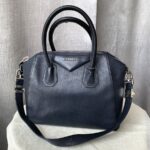 Givenchy Antigona Black Goatskin with Silver Hardware #GLRTE-1