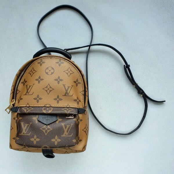 LV Palm Springs Mini Monogram/Mng Reverse Canvas With Leather And Gold Hardware Bag #OYTK-1