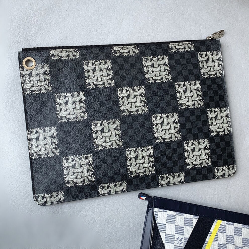 LV Pochette Jour GM N61232 Damier Graphite Coated Canvas with Silver Hardware #OYOL-1