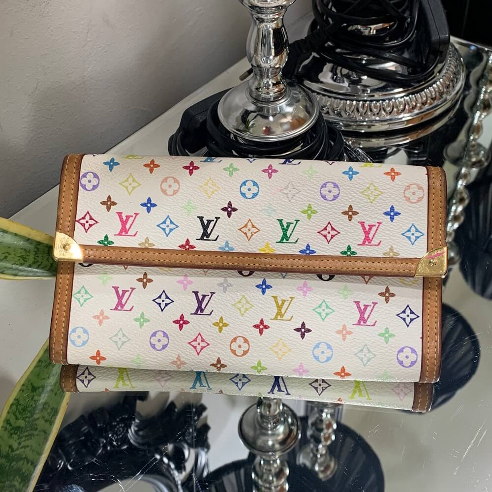 LV Portefeuille International M93538 Multicolor Monogram Coated Canvas with Leather and Gold Hardware #GLRTU-1