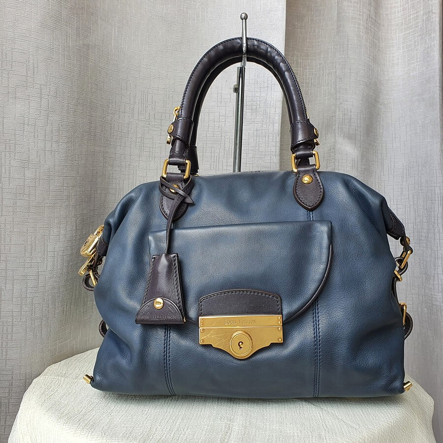 LV Sac Louis Blue/Navy Blue Smooth Leather with Gold Hardware #OYOU-1