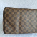 LV Speedy 30cm Damier Ebene with Leather and Gold Hardware #OSLU-1 - Image 11