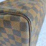 LV Speedy 30cm Damier Ebene with Leather and Gold Hardware #OSLU-1 - Image 13