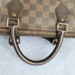 LV Speedy 30cm Damier Ebene with Leather and Gold Hardware #OSLU-1 - Image 18