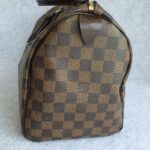 LV Speedy 30cm Damier Ebene with Leather and Gold Hardware #OSLU-1 - Image 7