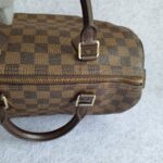 LV Speedy 30cm Damier Ebene with Leather and Gold Hardware #OSLU-1 - Image 10