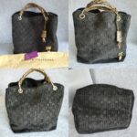 LV Whisper Black Suede Leather with Snake Skin And Gold Hardware Bag #OYTS-2 - Image 2