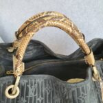 LV Whisper Black Suede Leather with Snake Skin And Gold Hardware Bag #OYTS-2 - Image 16