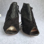 Miu Miu Peeptoe Size 38 Black Leather Shoes #OKOO-4 - Image 2