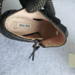 Miu Miu Peeptoe Size 38 Black Leather Shoes #OKOO-4 - Image 8