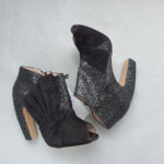 Miu Miu Peeptoe Size 38 Black Leather Shoes #OKOO-4 - Image 4