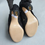 Miu Miu Peeptoe Size 38 Black Leather Shoes #OKOO-4 - Image 9