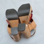Miu Miu Sandals Size 38.5 Brown/Red Satin/Leather Shoes #OKOO-5 - Image 11