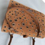 Prada Grommet BR3164 Brown Suede Leather with Black Hardware #OYRL-2 - Image 17