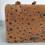 Prada Grommet BR3164 Brown Suede Leather with Black Hardware #OYRL-2 - Image 3