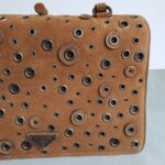 Prada Grommet BR3164 Brown Suede Leather with Black Hardware #OYRL-2 - Image 4