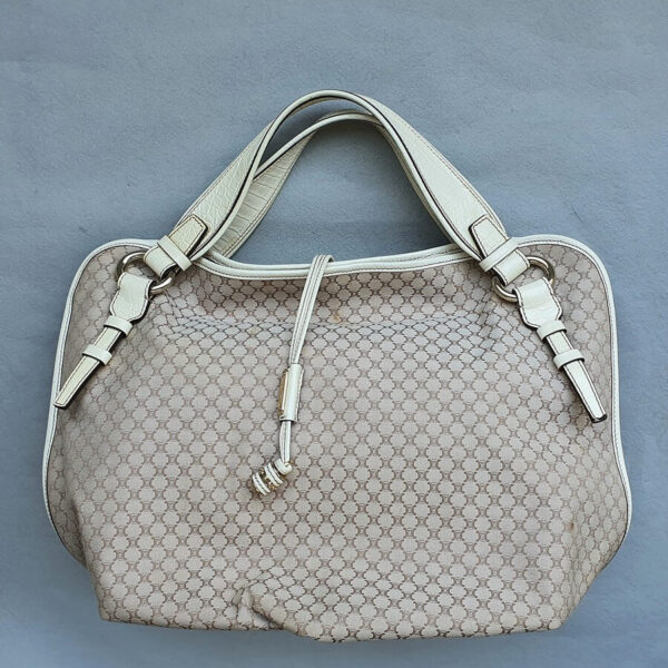 Celine Hobo Beige/Brown Canvas with Leather And Gold Hardware #OSLE-4