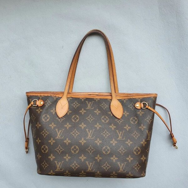 LV Neverfull PM Monogram Canvas with Leather and Gold Hardware #GUEEL-1