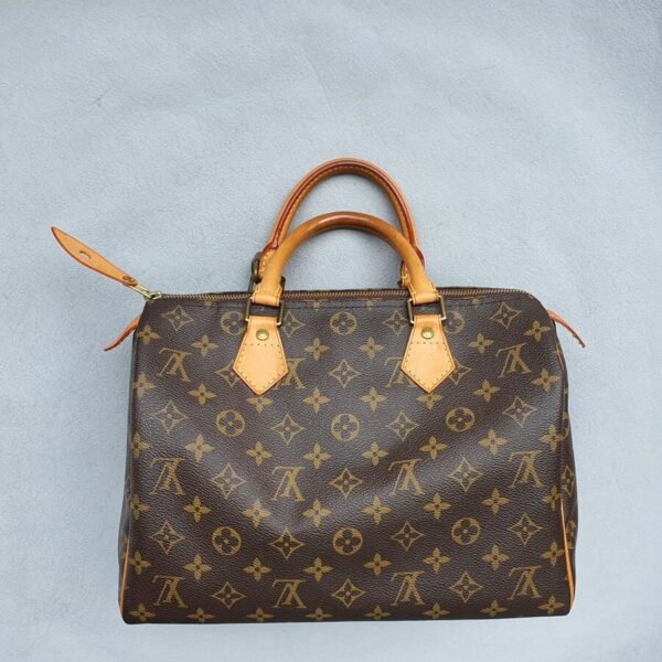 LV Speedy 30cm Monogram Canvas with Leather and Gold Hardware #GLRRS-1