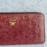 MCM Zippy Long Wallet Burgundy Red Leather With Gold Hardware #OSSU-2 - Image 4