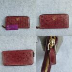 MCM Zippy Long Wallet Burgundy Red Leather With Gold Hardware #OSSU-2 - Image 2