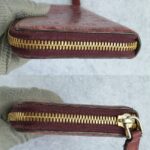 MCM Zippy Long Wallet Burgundy Red Leather With Gold Hardware #OSSU-2 - Image 7