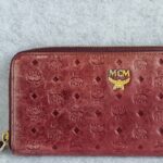 MCM Zippy Long Wallet Burgundy Red Leather With Gold Hardware #OSSU-2 - Image 3