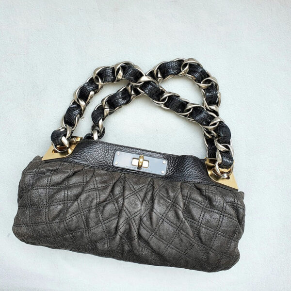 Marc Jacobs Shoulder Bag Black Leather with Gold Hardware #OSUY-1