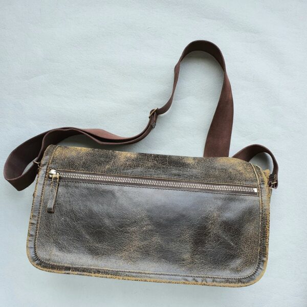 Miu Miu Crossbody Bag Dark Brown Leather with Silver Hardware #OSKR-2