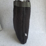 Anya Hindmarch Shopper Shag Eye Black Chunky Wool with Leather and Gold Hardware #OTEY-4 - Image 8