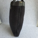 Anya Hindmarch Shopper Shag Eye Black Chunky Wool with Leather and Gold Hardware #OTEY-4 - Image 7