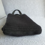 Anya Hindmarch Shopper Shag Eye Black Chunky Wool with Leather and Gold Hardware #OTEY-4 - Image 9