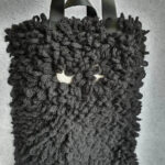 Anya Hindmarch Shopper Shag Eye Black Chunky Wool with Leather and Gold Hardware #OTEY-4 - Image 3