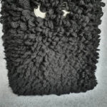 Anya Hindmarch Shopper Shag Eye Black Chunky Wool with Leather and Gold Hardware #OTEY-4 - Image 4