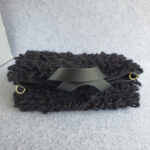 Anya Hindmarch Shopper Shag Eye Black Chunky Wool with Leather and Gold Hardware #OTEY-4 - Image 12