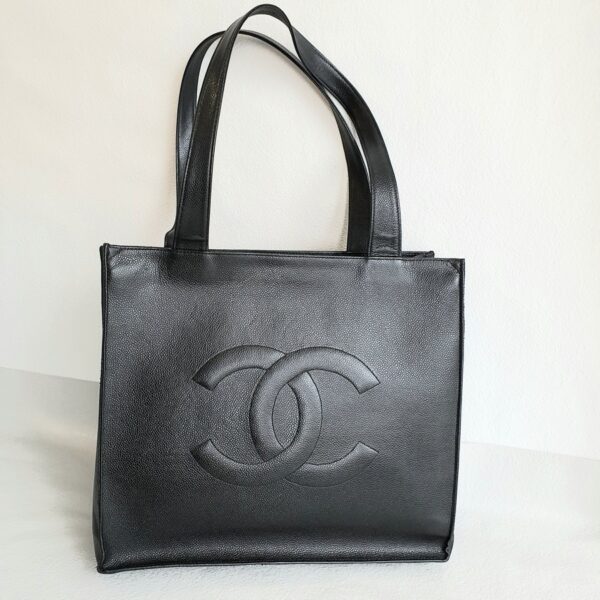 Chanel Shoulder Bag Black Grained Calfskin with Gold Hardware #OTEO-2