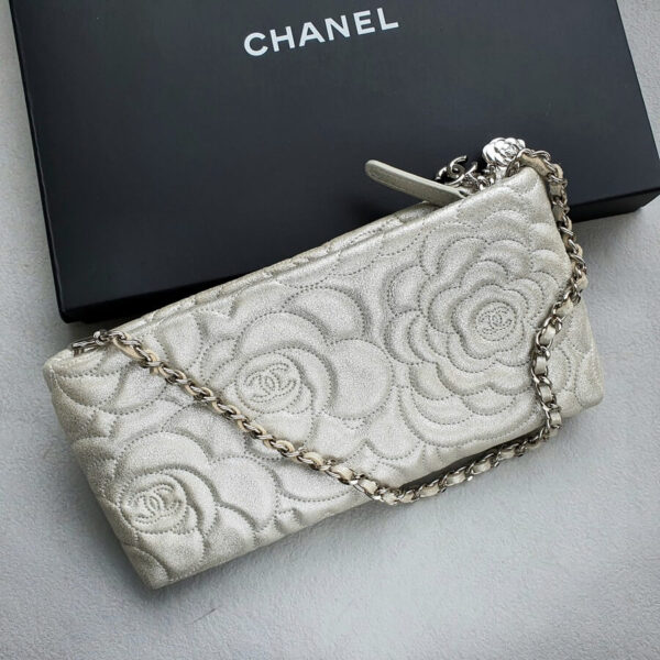 Chanel Small Bag Silver Lambskin with Silver Hardware #OSSK-2