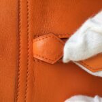 Hermes 32cm Plume Orange Swift Leather with Vibrato Leather and Palladium Hardware #CRTK-4 - Image 27