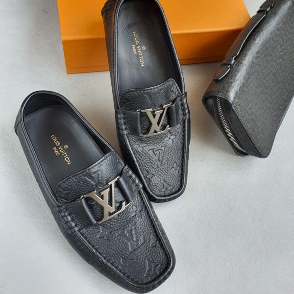 LV Mo te Carlo Moccasin Size5L Black Leather Shoes #OSTK-3